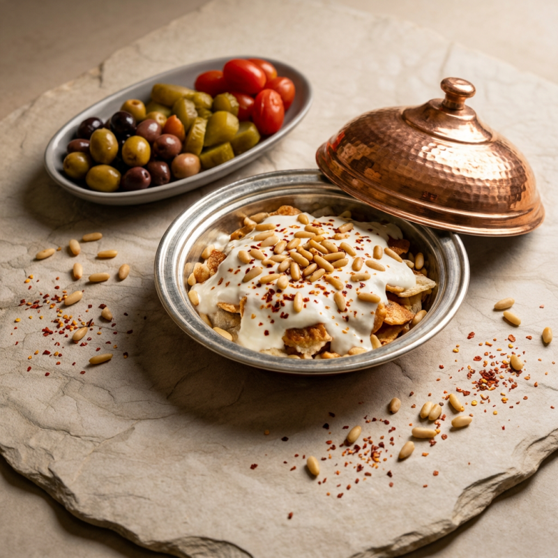 فتّة حمص — مطعم آمو اللبناني بزنس باي دبي